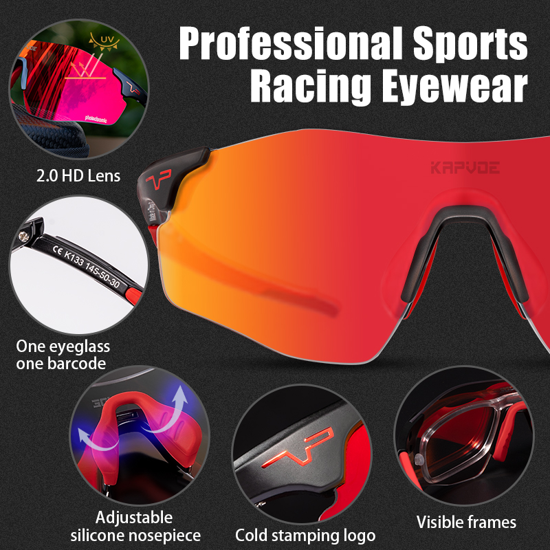Wholesale Price US$14.90 Kapvoe K133-PH-RE Cycling Glasses