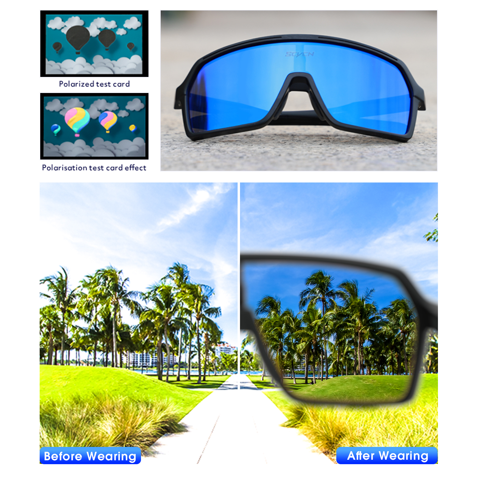 Wholesale Price US$7.00 SCVCN S61 Polarized Cycling Glasses