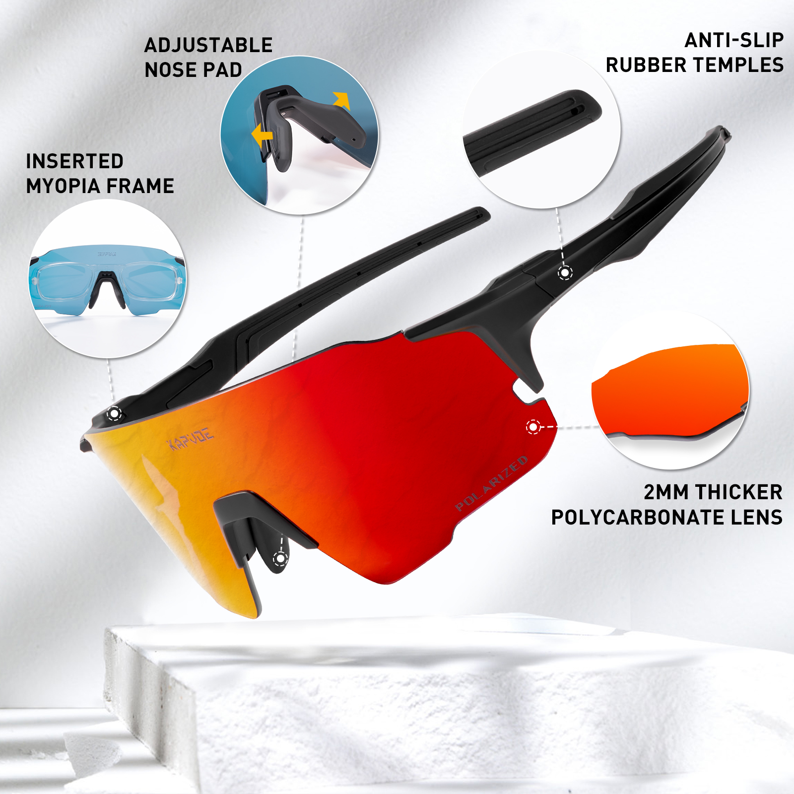 Wholesale Price US$8.00 Kapvoe K92-Q Polarized Outdoor Sports Sunglasses